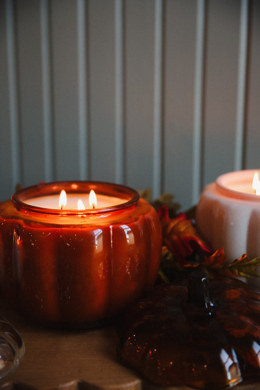 LIMITED EDITION- Amber Pumpkin Jar