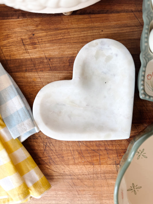 Heart Marble Dish- 6 inch